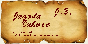 Jagoda Bukvić vizit kartica